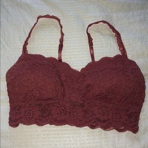 mauve/pink lace bralette